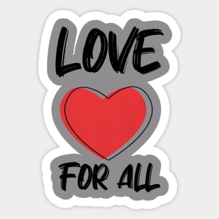 Love for All with Red Heart Sticker